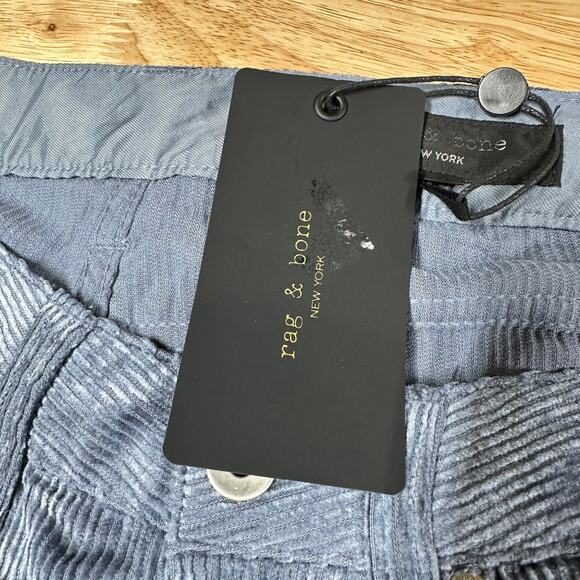 Rag & Bone NWT Rosa Corduroy Pants Powder Blue Color Size 26 Button Fly Mid Rise - Picture 7 of 10